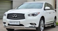 24 999 р. Защита переднего бампера (2 трубыØ75х42 мм, нержавейка) Russtal INFINITI JX35 (2012-2014)  с доставкой в г. Краснодар. Увеличить фотографию 4