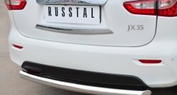 17 299 р. Одинарная защита заднего бампера из трубы диаметром 76 мм SLITKOFF  INFINITI JX35 (2012-2014)  с доставкой в г. Краснодар. Увеличить фотографию 2