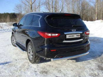 Защита заднего бампера (овальная) ТСС 75х42 мм INFINITI (Инфинити) JX35 (ЙX35) (2012-2014)