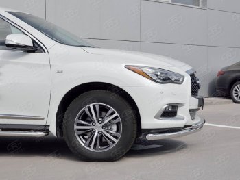 22 899 р. Защита переднего бампера (2 трубыØ63 и 42 мм, нержавейка) SLITKOFF INFINITI QX60 L50 рестайлинг (2016-2021)  с доставкой в г. Краснодар. Увеличить фотографию 3