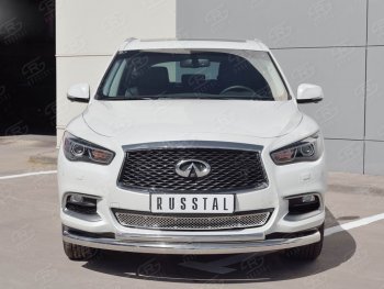 23 649 р. Защита заднего бампера (Ø76 и 42 мм, нержавейка) SLITKOFF  INFINITI QX60  L50 (2016-2021) рестайлинг  с доставкой в г. Краснодар. Увеличить фотографию 2