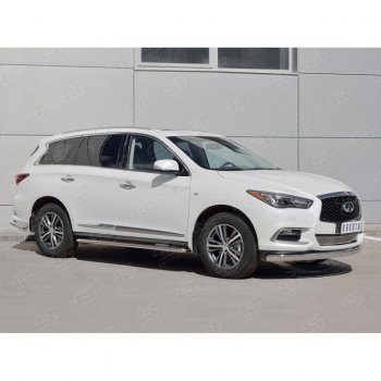 17 749 р. Защита переднего бампера (Ø75х42 мм, нержавейка) Russtal INFINITI QX60 L50 рестайлинг (2016-2021)  с доставкой в г. Краснодар. Увеличить фотографию 3