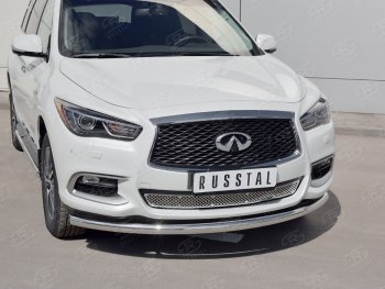 Защита заднего бампера (Ø63 мм, нержавейка) SLITKOFF INFINITI (Инфинити) QX60 (КуХ60)  L50 (2016-2021) L50 рестайлинг