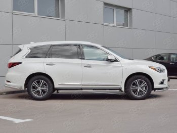 24 649 р. Широкая защита порогов с трубой диаметром 42 мм SLITKOFF v1 INFINITI QX60 L50 рестайлинг (2016-2021)  с доставкой в г. Краснодар. Увеличить фотографию 3