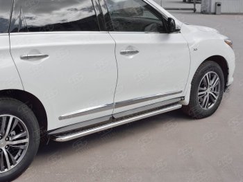 25 849 р. Широкая защита порогов с трубой диаметром 42 мм SLITKOFF v2 INFINITI QX60 L50 рестайлинг (2016-2021)  с доставкой в г. Краснодар. Увеличить фотографию 3