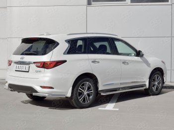 16 649 р. Защита заднего бампера (Ø63 мм уголки, нержавейка) SLITKOFF INFINITI QX60 L50 рестайлинг (2016-2021)  с доставкой в г. Краснодар. Увеличить фотографию 3