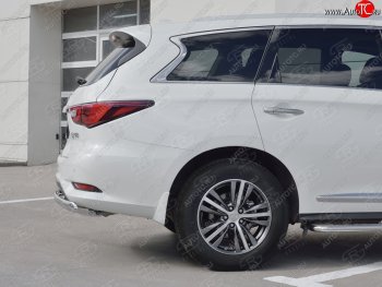 17 749 р. Защита заднего бампера (Ø75x42 мм, нержавейка) Russtal INFINITI QX60 L50 рестайлинг (2016-2021)  с доставкой в г. Краснодар. Увеличить фотографию 2