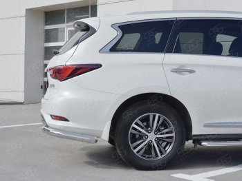 16 899 р. Защита заднего бампера (Ø76 мм уголки, нержавейка) SLITKOFF INFINITI QX60 L50 рестайлинг (2016-2021)  с доставкой в г. Краснодар. Увеличить фотографию 2