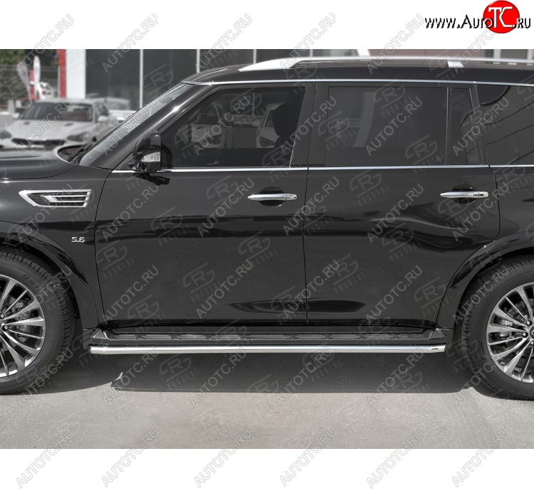 18 349 р. Защита порогов (Ø42 мм, нержавейка) SLITKOFF INFINITI QX80 Z62 2-ой рестайлинг (2018-2024)  с доставкой в г. Краснодар