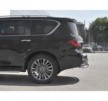 17 649 р. Защита заднего бампера (Ø76 мм, нержавейка) SLITKOFF INFINITI QX80 Z62 2-ой рестайлинг (2018-2024)  с доставкой в г. Краснодар. Увеличить фотографию 2