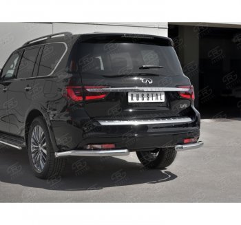 14 649 р. Защита заднего бампера (Ø76 мм уголки, нержавейка) SLITKOFF INFINITI QX80 Z62 2-ой рестайлинг (2018-2024)  с доставкой в г. Краснодар. Увеличить фотографию 3