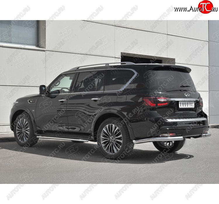 14 649 р. Защита заднего бампера (Ø76 мм уголки, нержавейка) SLITKOFF INFINITI QX80 Z62 2-ой рестайлинг (2018-2024)  с доставкой в г. Краснодар