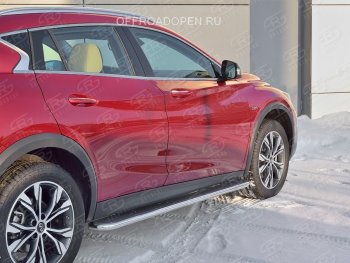 35 549 р. Порожки для ног (труба Ø42) SLITKOFF  INFINITI QX30  H15E (2016-2020) (Вариант 3 (лист нерж, проф. нерж))  с доставкой в г. Краснодар. Увеличить фотографию 3