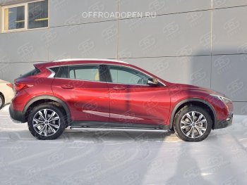 35 549 р. Порожки для ног (труба Ø42) SLITKOFF  INFINITI QX30  H15E (2016-2020) (Вариант 3 (лист нерж, проф. нерж))  с доставкой в г. Краснодар. Увеличить фотографию 4