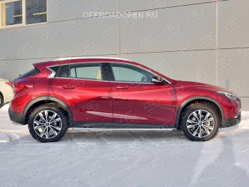 20 849 р. Защита порогов (Ø63 мм) SLITKOFF INFINITI QX30 H15E (2016-2020) (Вариант 2 (пластиковые заглушки))  с доставкой в г. Краснодар. Увеличить фотографию 3