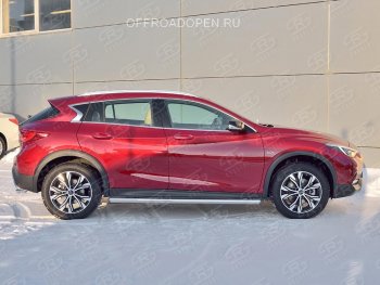 21 999 р. Защита порогов (Ø63 мм) SLITKOFF  INFINITI QX30  H15E (2016-2020) (Вариант 3 (круглые торцы под 90°))  с доставкой в г. Краснодар. Увеличить фотографию 4