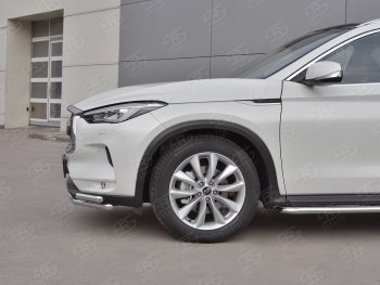 20 949 р. Защита переднего бампера (2 трубы Ø42 мм, нержавейка) SLITKOFF INFINITI Qx50 J55 (2017-2022)  с доставкой в г. Краснодар. Увеличить фотографию 4