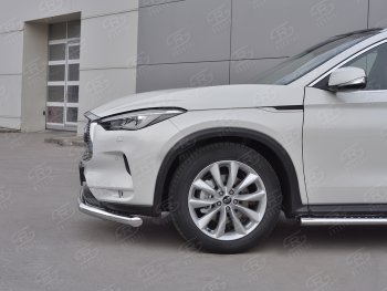 23 999 р. Защита переднего бампера SLITKOFF (Ø63 мм волна, нержавейка) INFINITI Qx50 J55 (2017-2022)  с доставкой в г. Краснодар. Увеличить фотографию 4