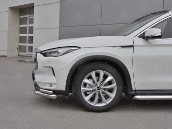 23 999 р. Защита переднего бампера (2 трубы Ø63 и 42 мм, нержавейка) SLITKOFF INFINITI Qx50 J55 (2017-2022)  с доставкой в г. Краснодар. Увеличить фотографию 4