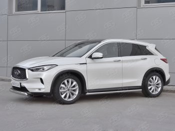 15 649 р. Защита переднего бампера (Ø75х42 дуга, нержавейка) Russtal INFINITI Qx50 J55 (2017-2022)  с доставкой в г. Краснодар. Увеличить фотографию 3