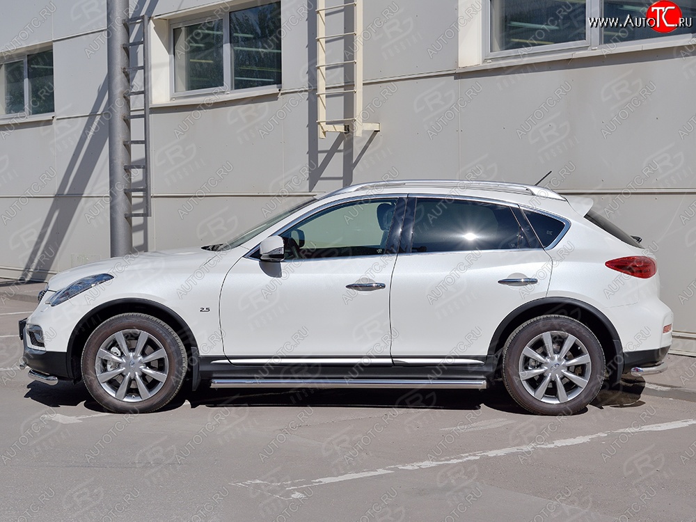 17 449 р. Защита порогов из круглой трубы диаметром 63 мм SLITKOFF  INFINITI Qx50  J50 (2013-2016) дорестайлинг  с доставкой в г. Краснодар