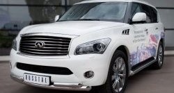 20 749 р. Защита переднего бампера (2 трубыØ76 и 63 мм, нержавейка) SLITKOFF  INFINITI QX56  Z62 (2010-2013)  с доставкой в г. Краснодар. Увеличить фотографию 4