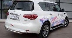 20 099 р. Защита заднего бампера (Ø76 мм, нержавейка) SLITKOFF INFINITI QX56 Z62 (2010-2013)  с доставкой в г. Краснодар. Увеличить фотографию 4