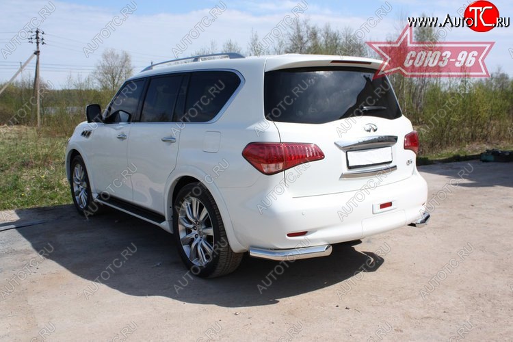 12 716 р. Защита заднего бампера Souz-96 (d60) INFINITI QX56 Z62 (2010-2013)  с доставкой в г. Краснодар