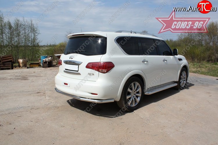 16 739 р. Защита заднего бампера Souz-96 (d60) INFINITI QX56 Z62 (2010-2013)  с доставкой в г. Краснодар