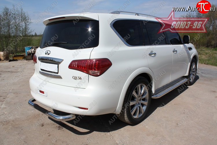 18 359 р. Защита заднего бампера с проступью Souz-96 (d76) INFINITI QX56 Z62 (2010-2013)  с доставкой в г. Краснодар