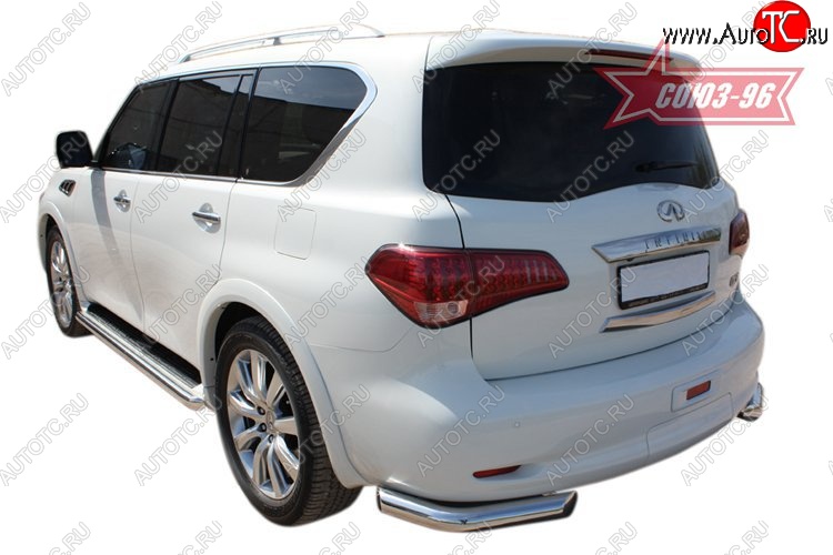 15 929 р. Защита заднего бампера Souz-96 (d76) INFINITI QX56 Z62 (2010-2013)  с доставкой в г. Краснодар