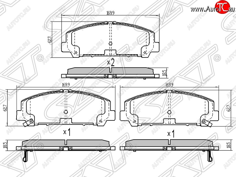 1 599 р. Колодки тормозные SAT (передние)  INFINITI QX56  Z62 - QX80  Z62  с доставкой в г. Краснодар