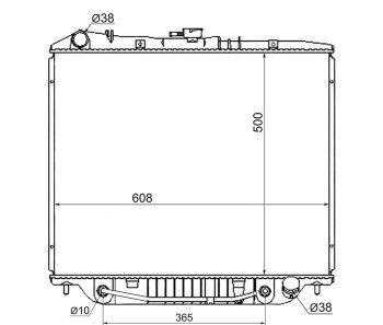 Радиатор двигателя (пластинчатый, АКПП) SAT Isuzu Bighorn UBS25GW,UBS69GW 5 дв. дорестайлинг (1991-1993)