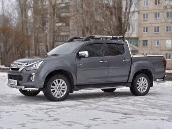 22 399 р. Защита переднего бампера (Ø 63 мм с клыками, нержавейка) SLITKOFF  Isuzu D-Max  RT85,TFR DoubleCab (2015-2021) рестайлинг  с доставкой в г. Краснодар. Увеличить фотографию 2