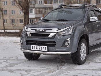 15 899 р. Защита переднего бампера (Ø 63 мм, нержавейка) SLITKOFF  Isuzu D-Max  RT85,TFR DoubleCab (2015-2021) рестайлинг  с доставкой в г. Краснодар. Увеличить фотографию 3