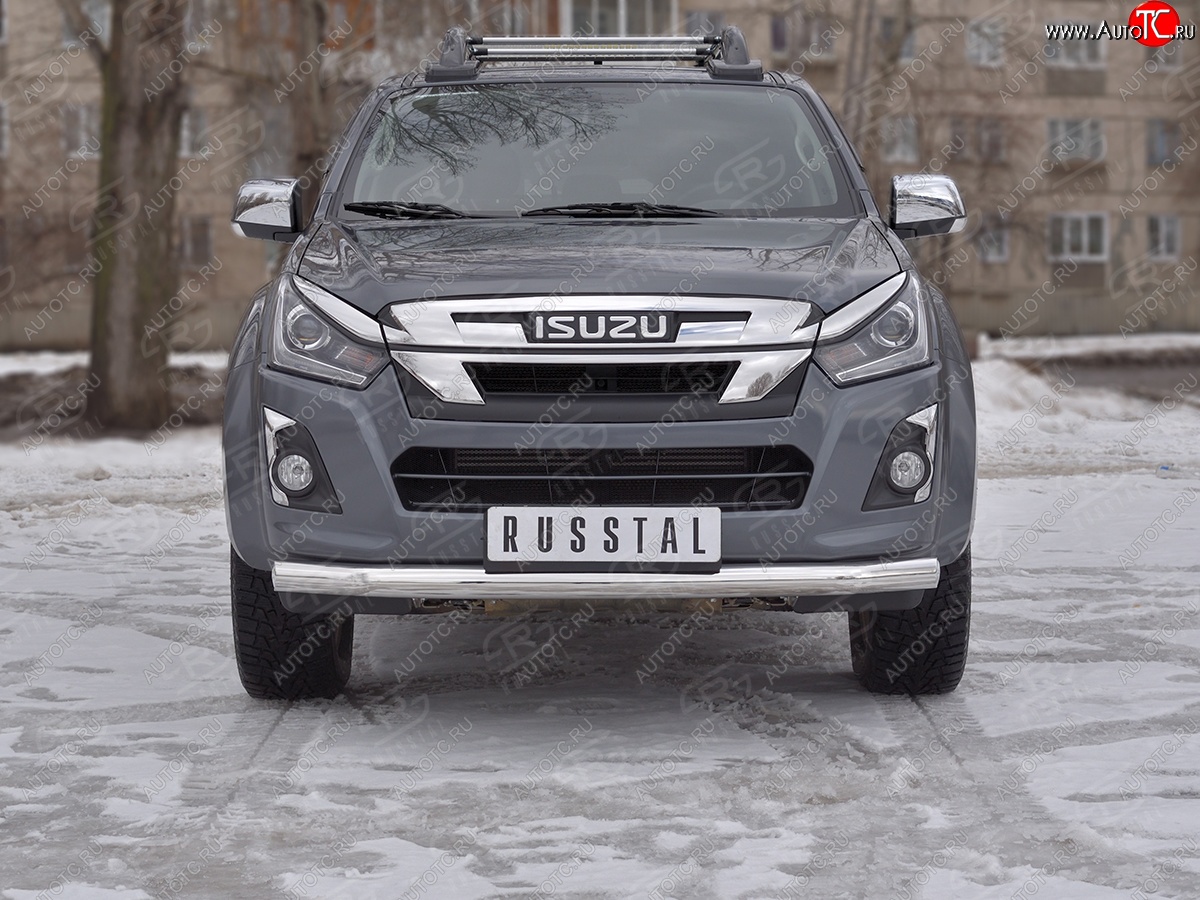 17 399 р. Защита переднего бампера (Ø 76 мм, нержавейка) SLITKOFF Isuzu D-Max RT85,TFR DoubleCab рестайлинг (2015-2021)  с доставкой в г. Краснодар