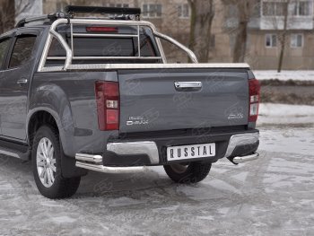 19 999 р. Защита заднего бампера (2 трубы Ø63 мм, нержавейка)  Isuzu D-Max  RT85,TFR DoubleCab (2015-2021) рестайлинг  с доставкой в г. Краснодар. Увеличить фотографию 2