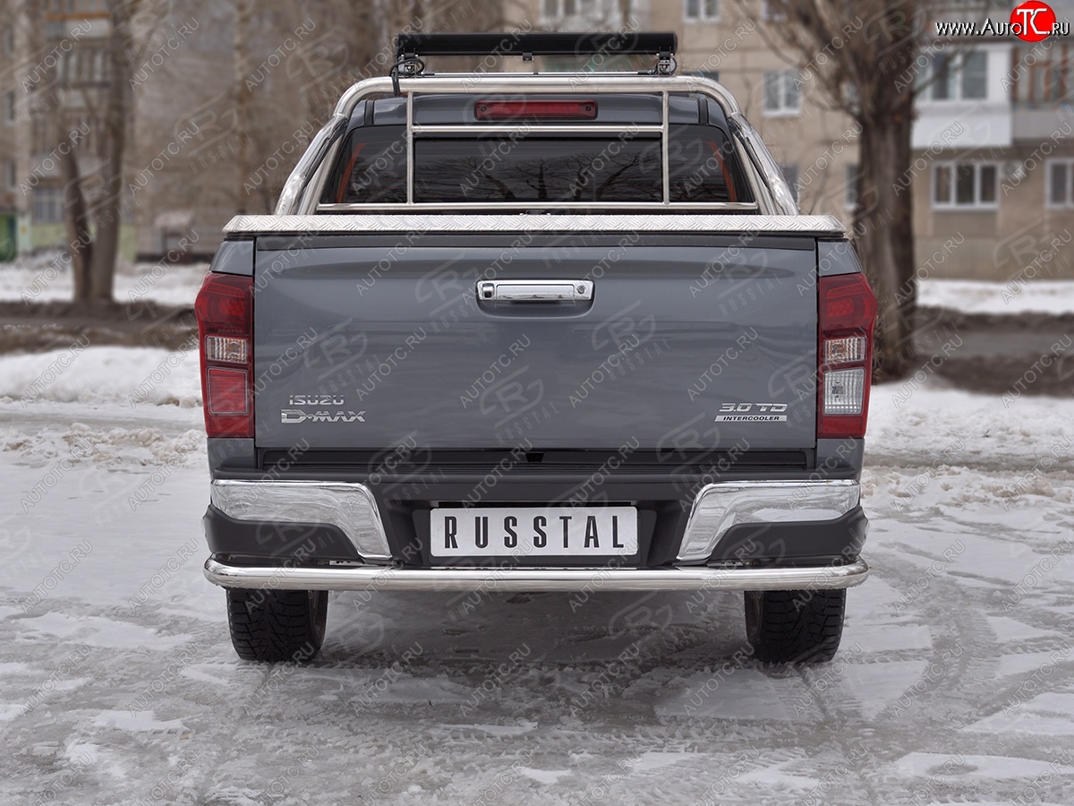 19 349 р. Защита заднего бампера (Ø63/63 мм, нержавейка) SLITKOFF Isuzu D-Max RT85,TFR DoubleCab рестайлинг (2015-2021)  с доставкой в г. Краснодар