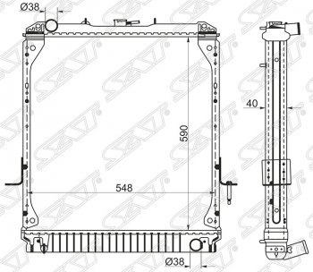 Радиатор двигателя (пластинчатый, МКПП) SAT Isuzu Elf (NPR75)  дорестайлинг (1993-2004)