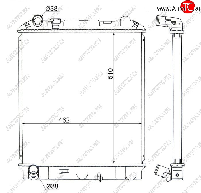 10 249 р. Радиатор двигателя (пластинчатый, МКПП) SAT Isuzu Elf (NPR75)  дорестайлинг (1993-2004)  с доставкой в г. Краснодар