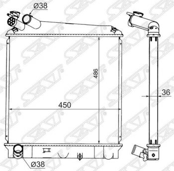 Радиатор двигателя (пластинчатый, МКПП) SAT Isuzu Elf (NPR75)  дорестайлинг (1993-2004)
