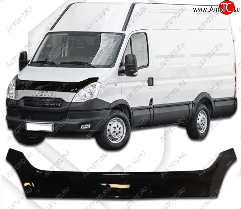 2 399 р. Дефлектор капота CA-Plastiс  Iveco Daily (2011-2014) (Classic черный, Без надписи)  с доставкой в г. Краснодар