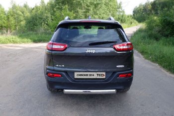 Защита заднего бампера (овальная) (Sport, Longitude, Limited) ТСС (нержавейка d 75х42 мм) Jeep (Джип) Cherokee (Чироки)  KL (2014-2020) KL дорестайлинг, рестайлинг