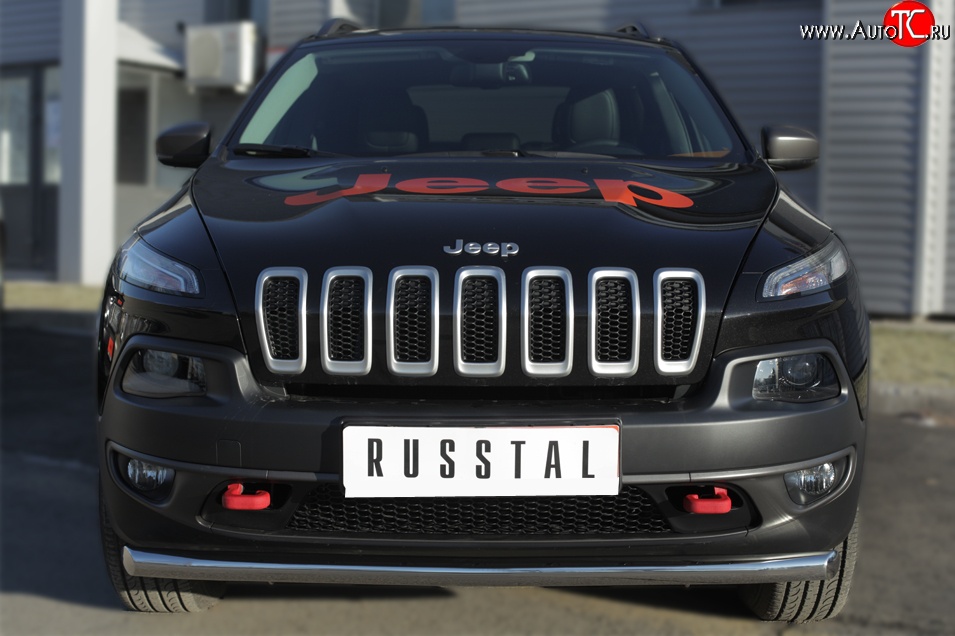 17 599 р. Одинарная защита переднего бампера (Trailhawk 63 мм) SLITKOFF  Jeep Cherokee  KL (2014-2017) дорестайлинг  с доставкой в г. Краснодар