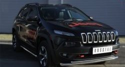 22 499 р. Защита порогов из круглой (Trailhawk, нержавейка 63 мм) SLITKOFF  Jeep Cherokee  KL (2014-2017) дорестайлинг  с доставкой в г. Краснодар. Увеличить фотографию 4