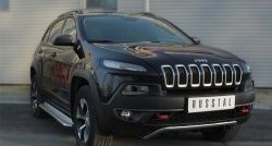 26 999 р. Подножки для ног (Trailhawk нержавейка d42 мм) SLITKOFF Jeep Cherokee KL дорестайлинг (2014-2017)  с доставкой в г. Краснодар. Увеличить фотографию 4