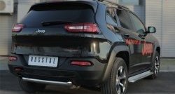 16 699 р. Защита заднего бампера (Trailhawk, 63 мм, нержавейка) SLITKOFF  Jeep Cherokee  KL (2014-2017) дорестайлинг  с доставкой в г. Краснодар. Увеличить фотографию 2