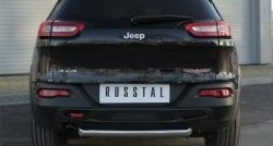 Защита заднего бампера (Trailhawk, 63 мм, нержавейка) SLITKOFF Jeep (Джип) Cherokee (Чироки)  KL (2014-2017) KL дорестайлинг