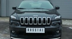 15 999 р. Одинарная защита переднего бампера из трубы диаметром 42 мм SLITKOFF  Jeep Cherokee  KL (2014-2017) дорестайлинг  с доставкой в г. Краснодар. Увеличить фотографию 2