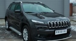 15 999 р. Одинарная защита переднего бампера из трубы диаметром 42 мм SLITKOFF  Jeep Cherokee  KL (2014-2017) дорестайлинг  с доставкой в г. Краснодар. Увеличить фотографию 3